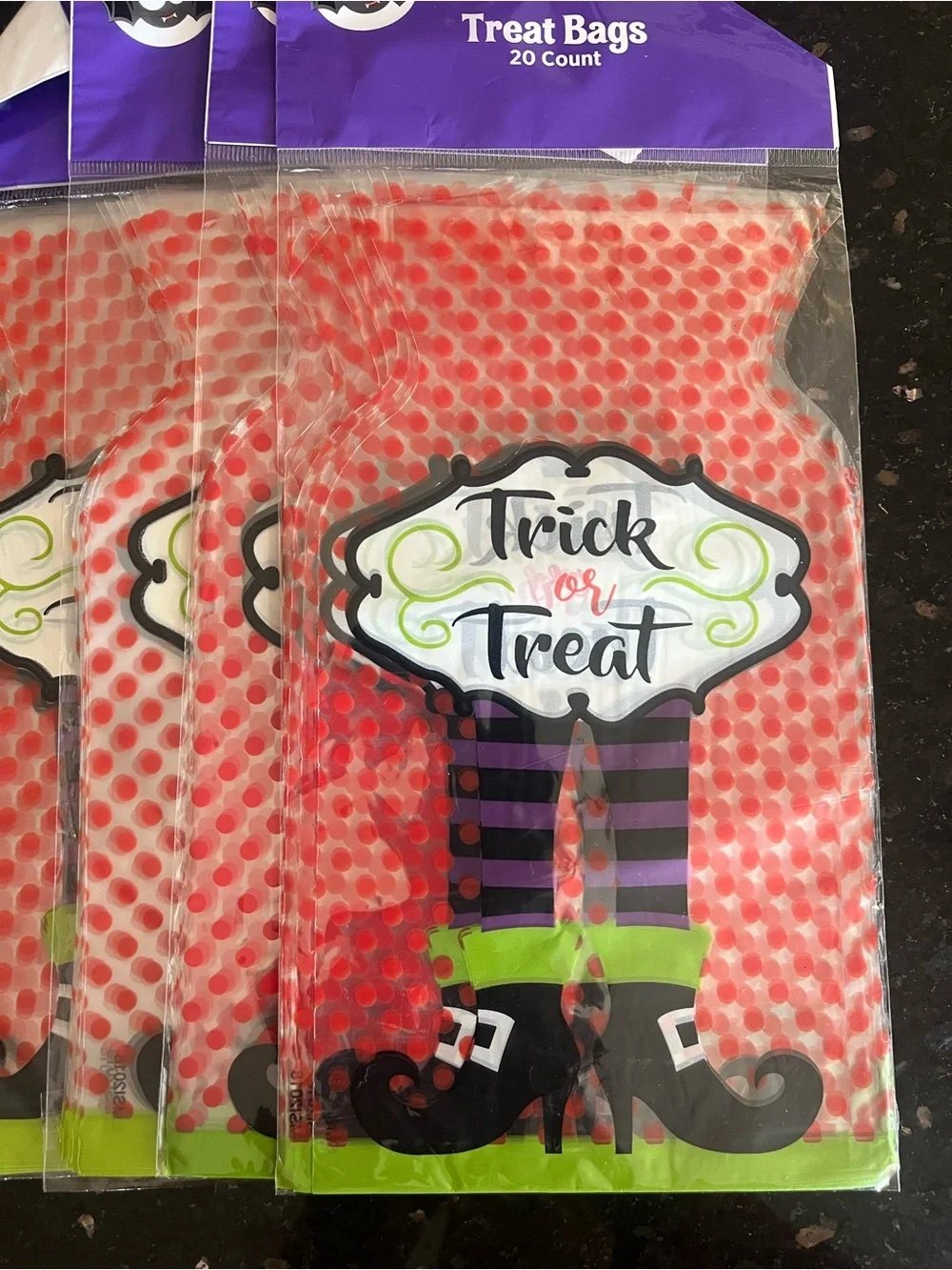 Halloween Treat Bags (100), Sticker (20) Sticker & Ribbon Bundle